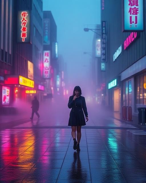 vapor, reflejos en asfalto